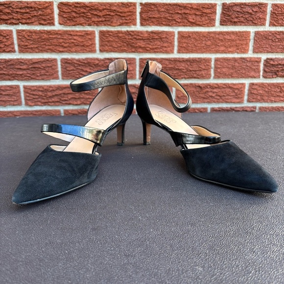 Franco Sarto Davey Pointed-Toe Pumps, Leather and Suede, Black size 8.5 - Picture 7 of 8
